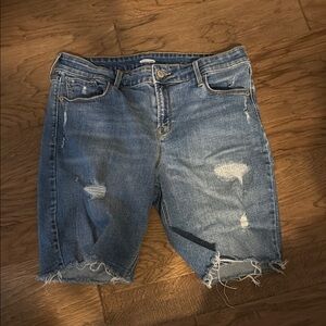 Old Navy Blue Distressed Jean Shorts